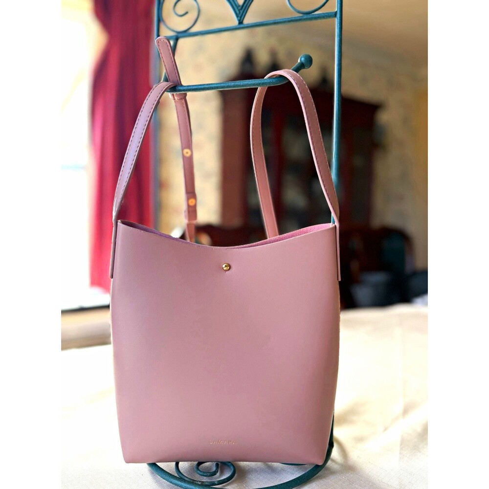 Samara Shouder Bag Peony Pink, Adjustable Strap,Vegan Leather